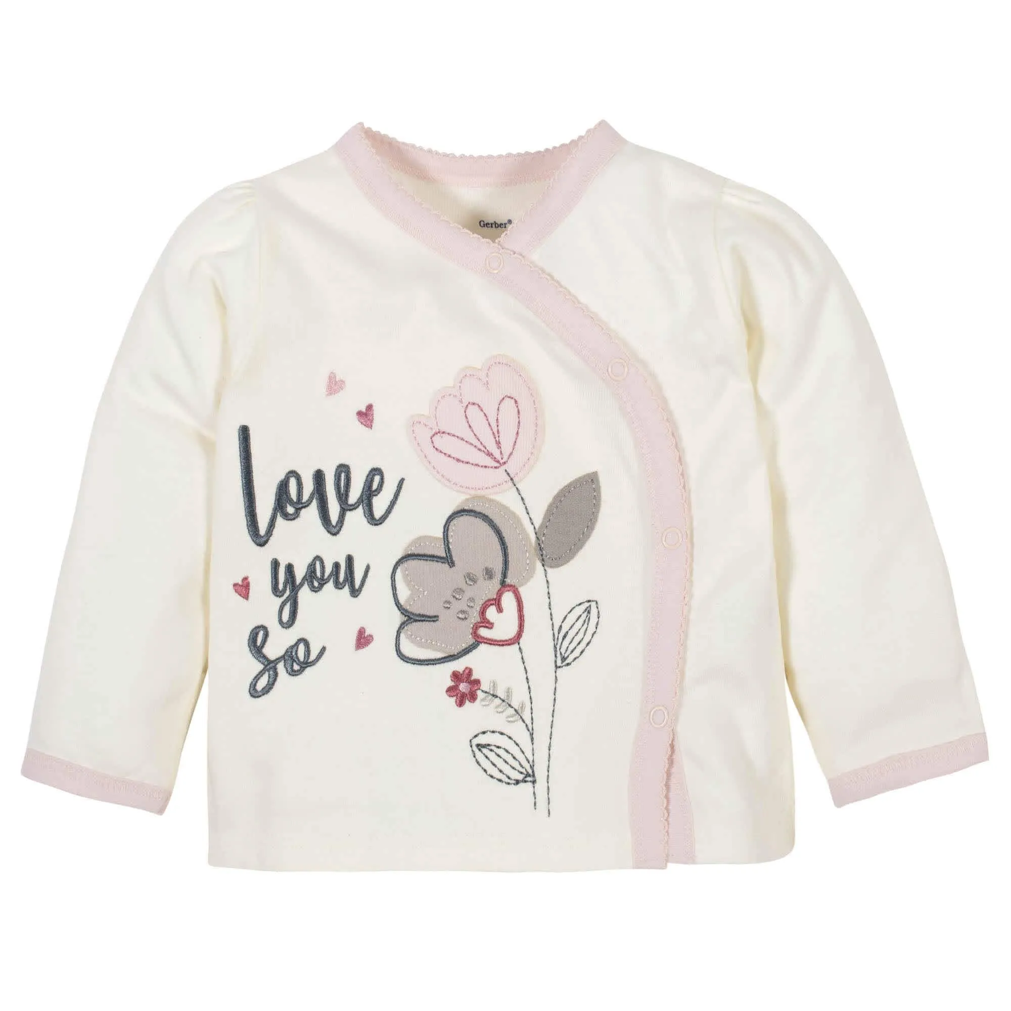 3-Piece Organic Baby Girls Love You So Take-Me-Home Set