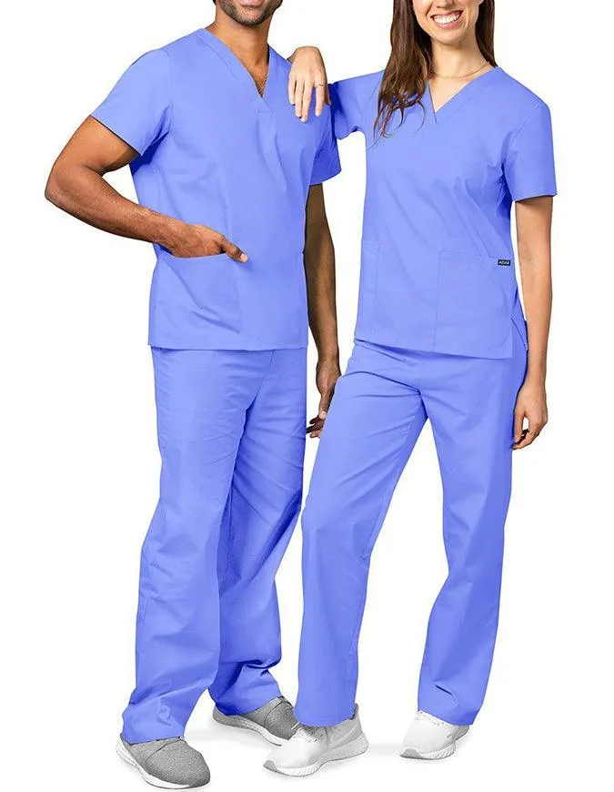 Adar Unisex V-neck Basic Scrub Set