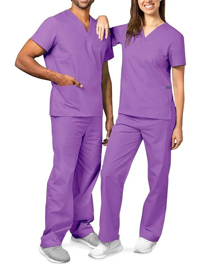 Adar Unisex V-neck Basic Scrub Set