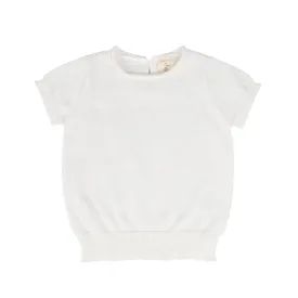 Analogie Knit Sweater Short Sleeve - White