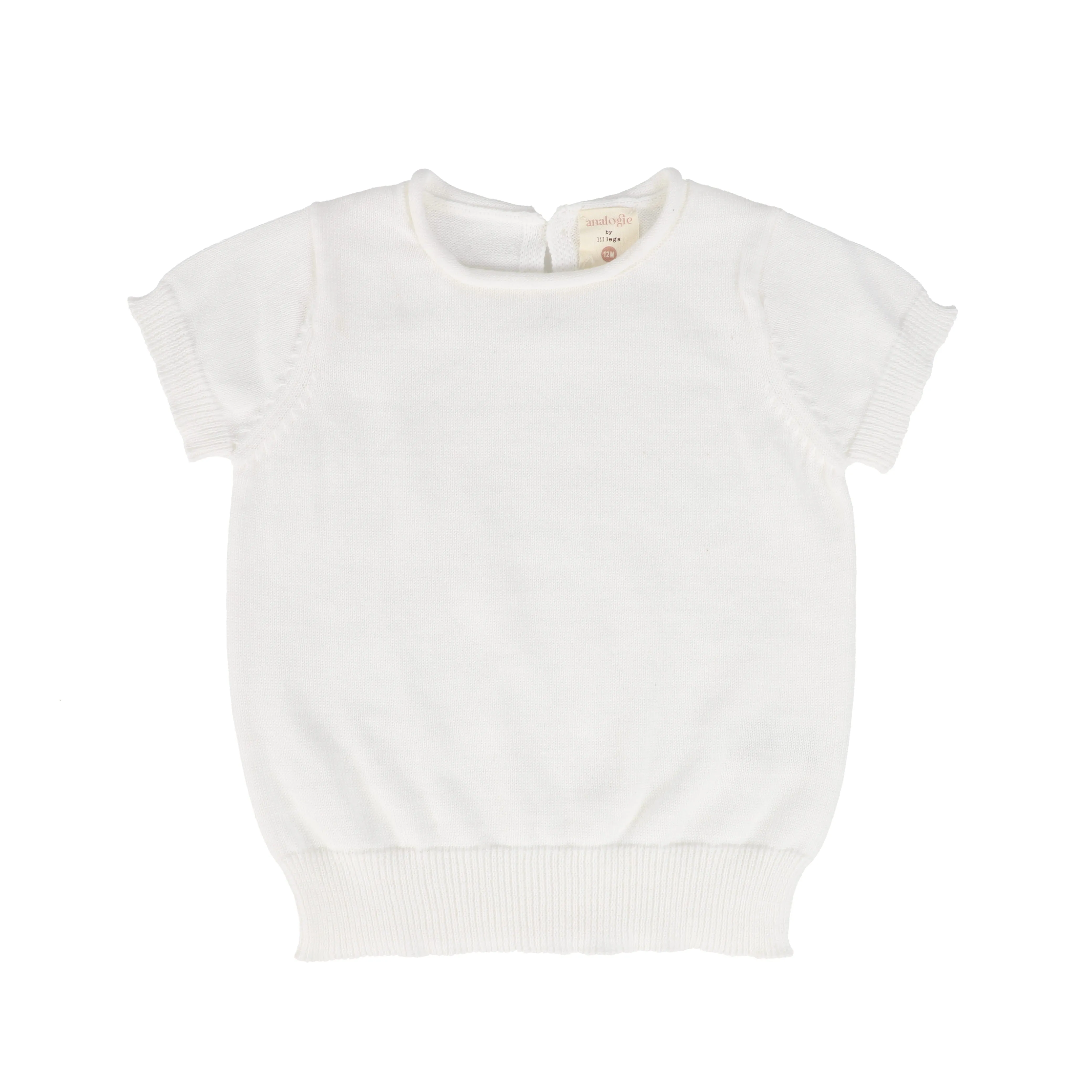 Analogie Knit Sweater Short Sleeve - White