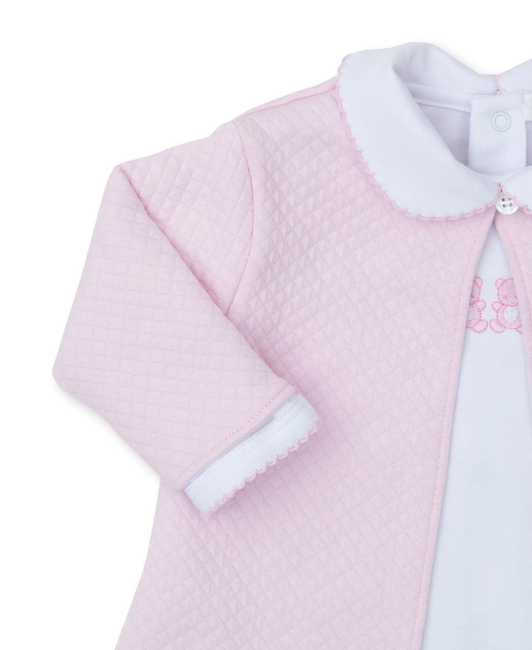 Baby Bear Cub Footie w/ Jacquard Jacket Set - Pink