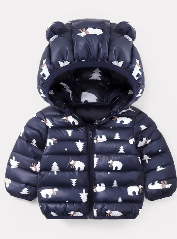 Baby Girls Hooded Down Jackets For Kids Coats