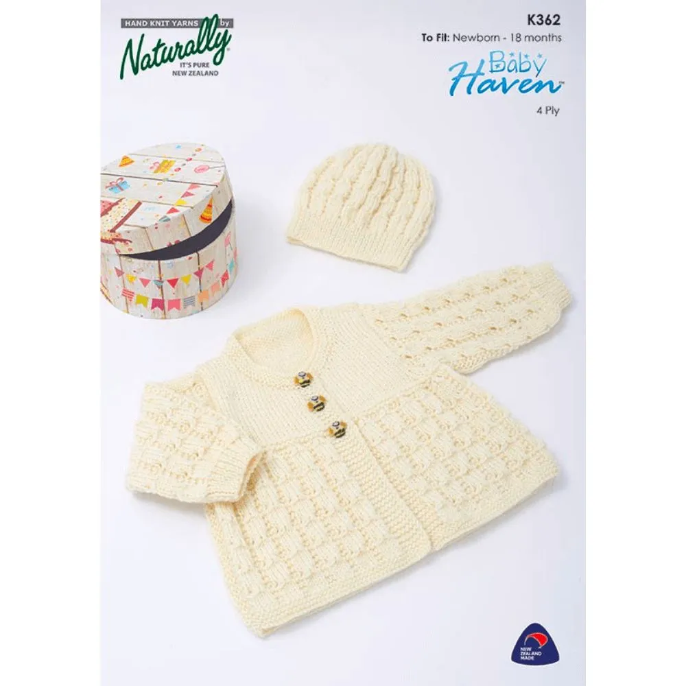 Baby Jacket & Hat Knitting Pattern (K362)