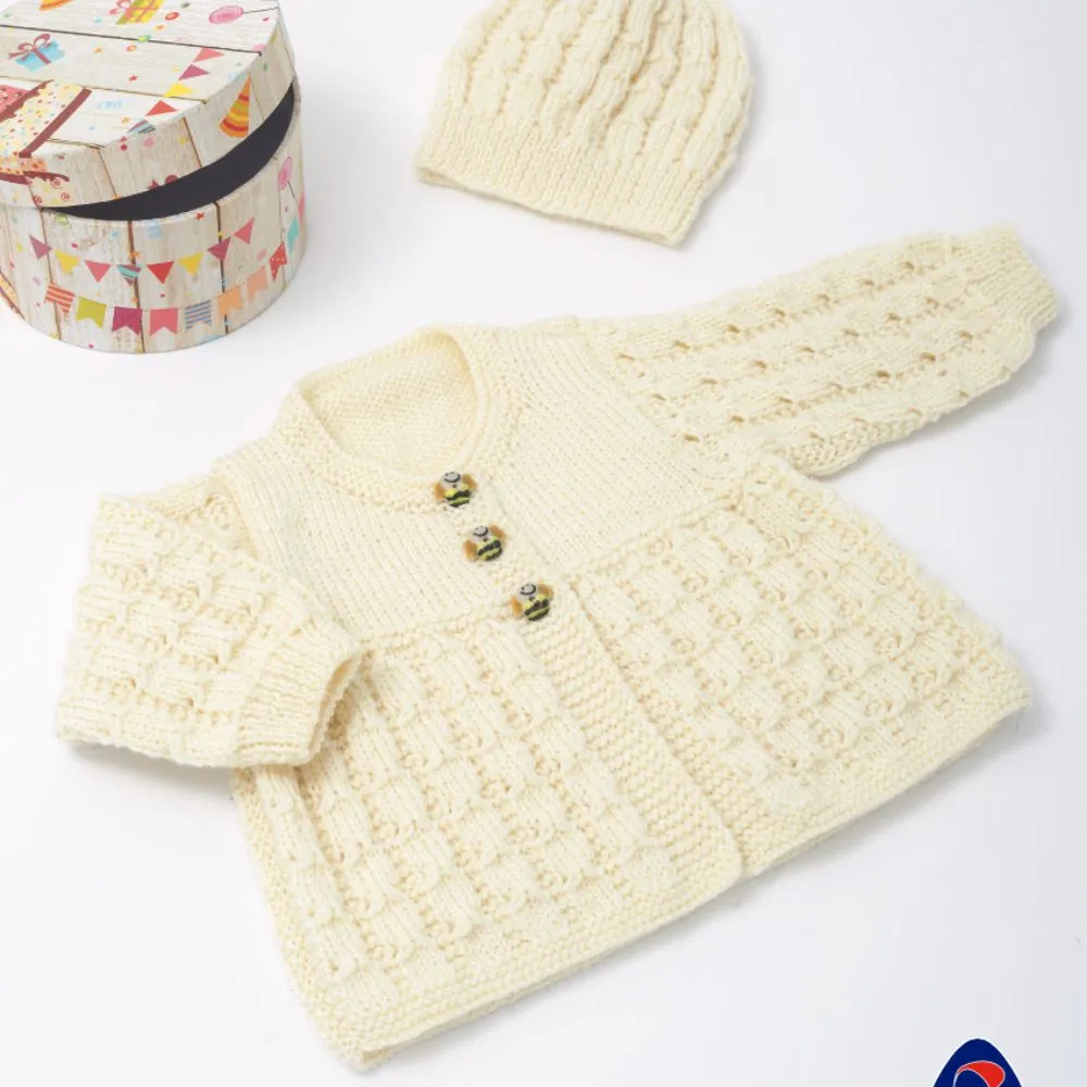 Baby Jacket & Hat Knitting Pattern (K362)