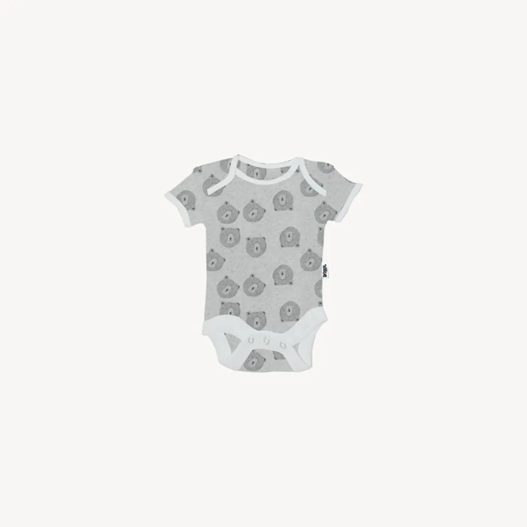 Baby Set | 100% Cotton |  6-Pieces | Hat | Bib | Jacket | Sleepsuit | Bodysuit | Leggings | Age Newborn – 6 Months | Colour Grey Bear | Broggs®