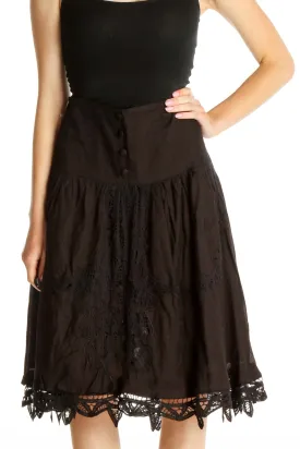 Black Brunch Flared Lace Skirt