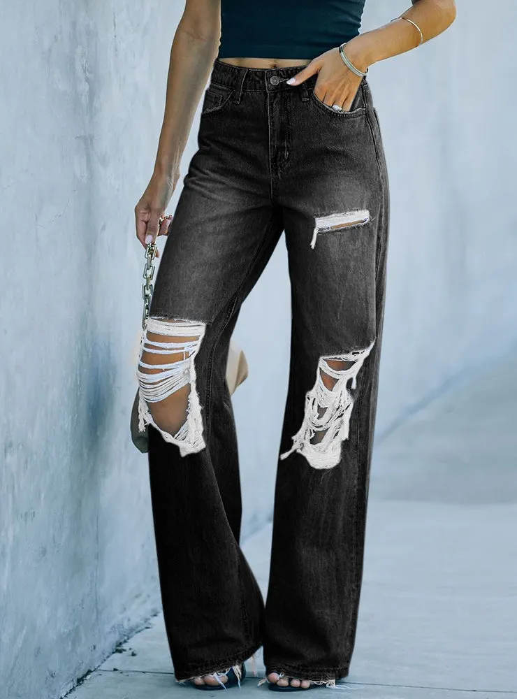 Broke Casual Wide-leg Trousers Jeans