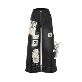 Bugs Bunny Daffy Duck Jeans in Black