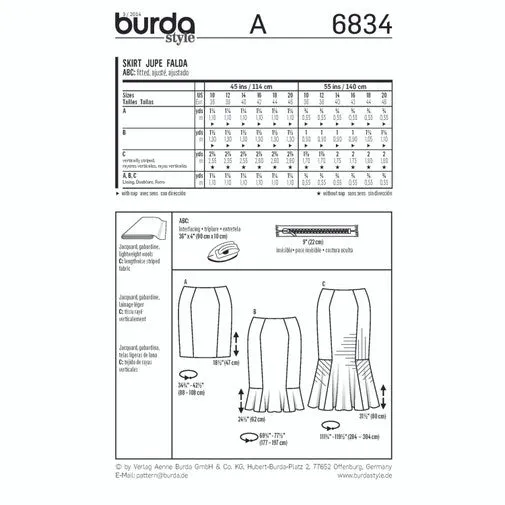 Burda Skirts 6834