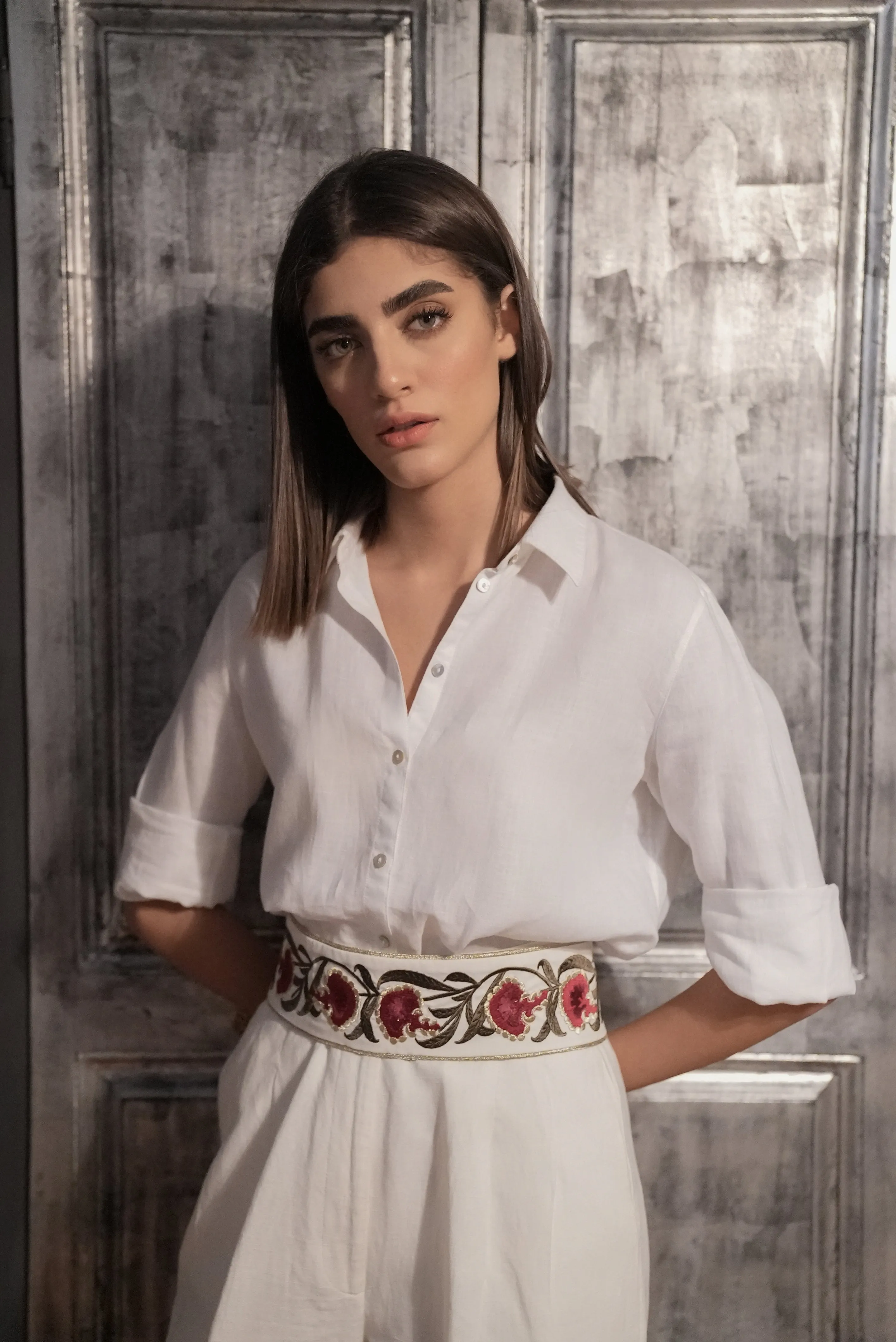 Carnation Belt- White/Red