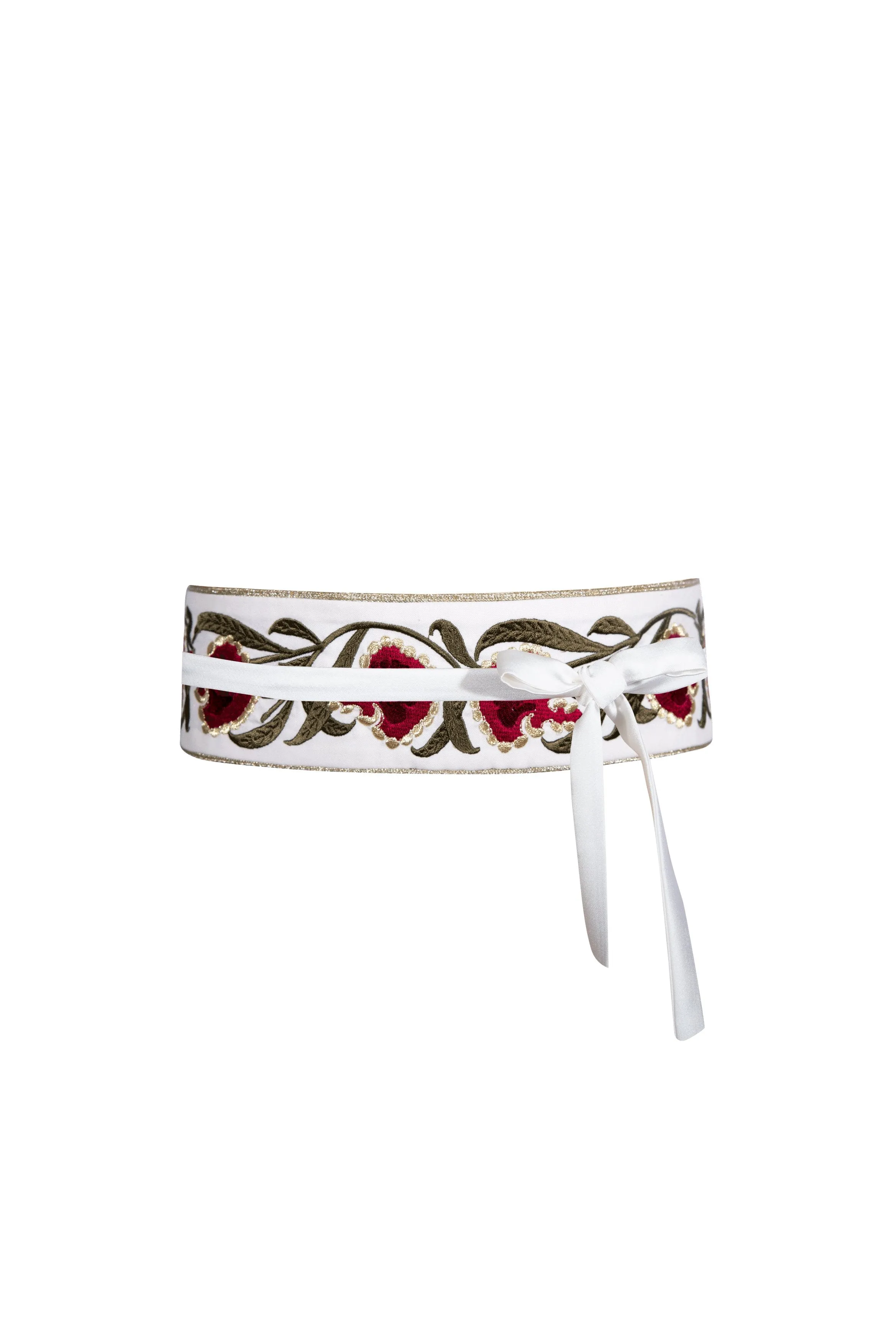 Carnation Belt- White/Red