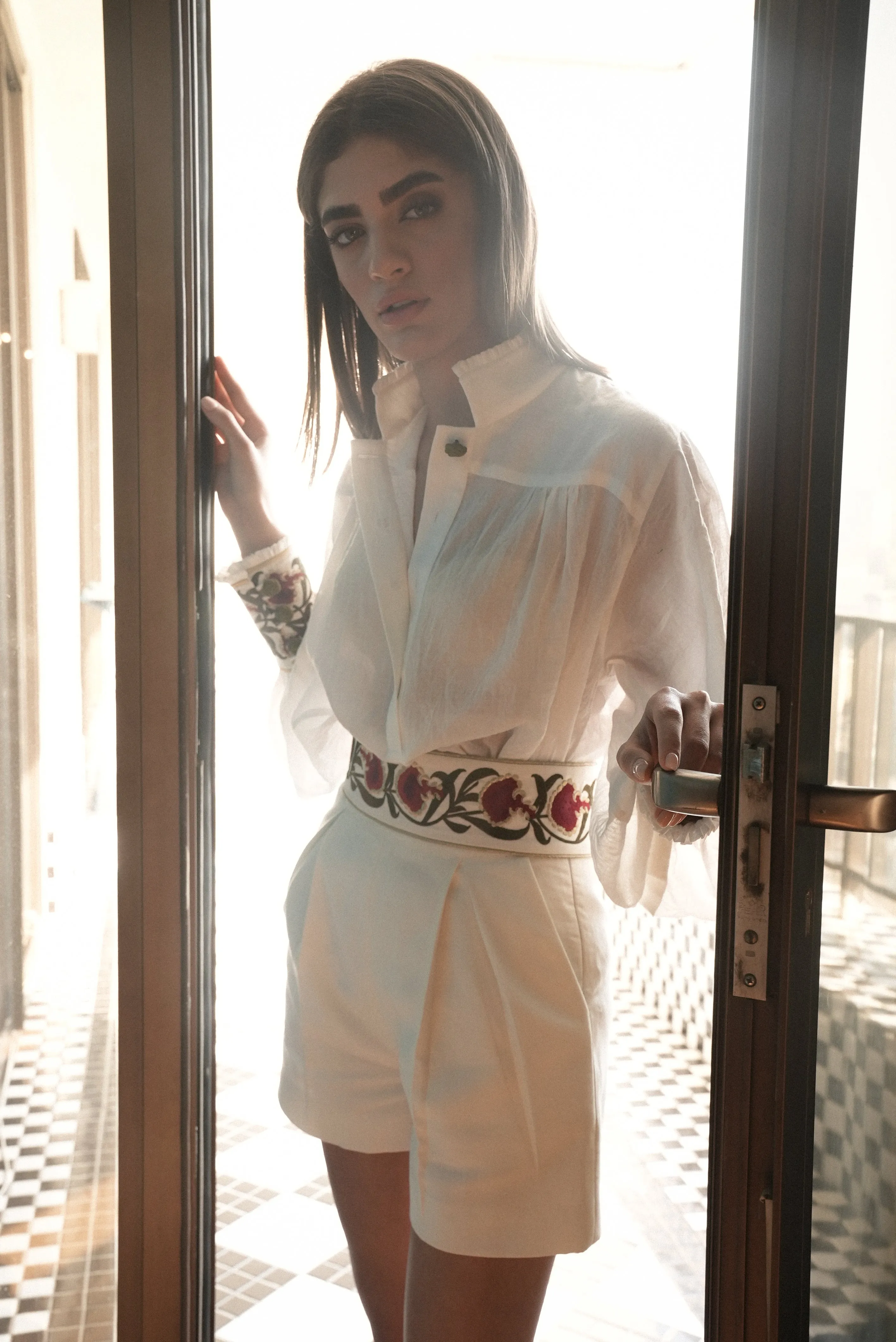 Carnation Belt- White/Red