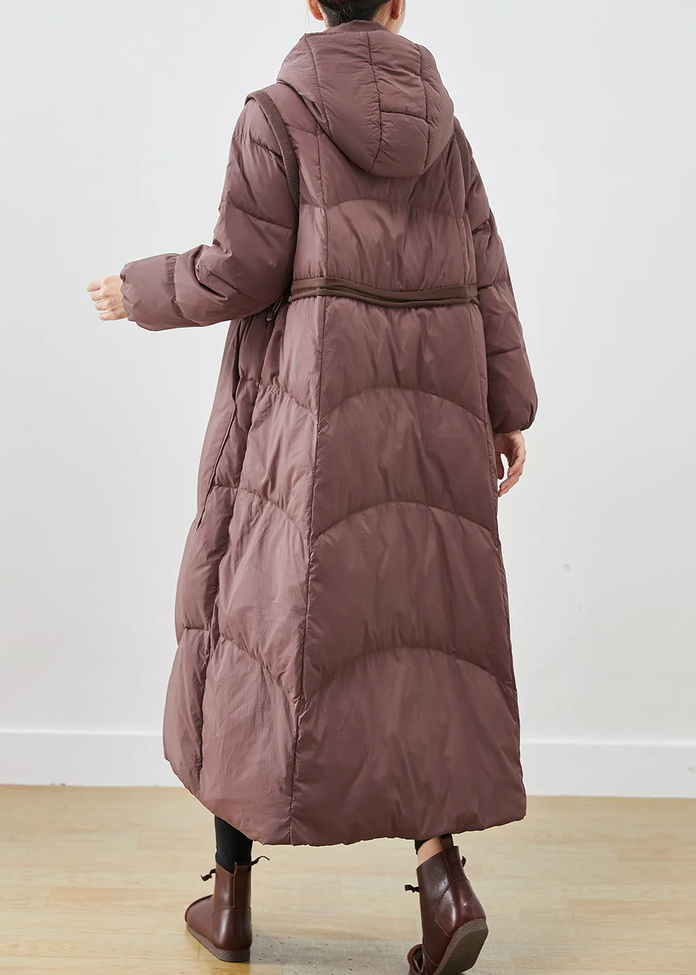 Chocolate Duck Down Coats Drawstring Big Pockets Winter ML2430