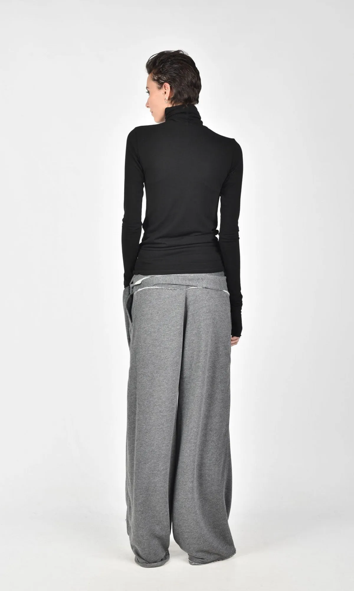 Cotton Overlapped Front Pants