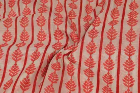 Cream Printed Chanderi Fabric