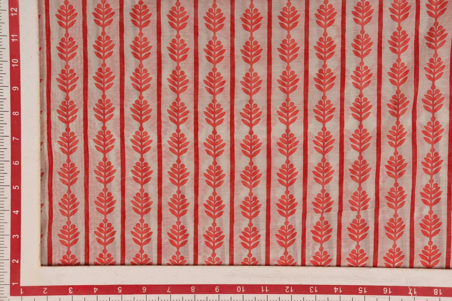 Cream Printed Chanderi Fabric