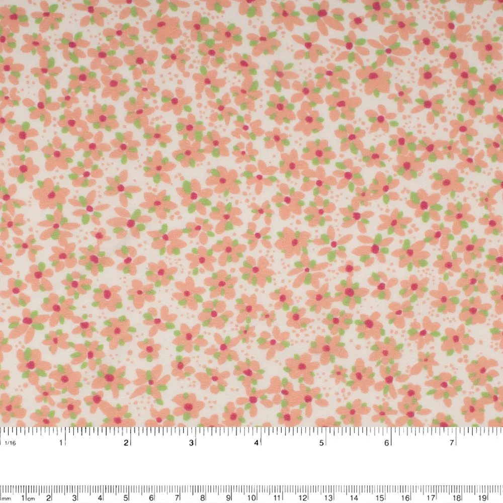 Crepe Print - DELPHINE - Daisy small - Peach