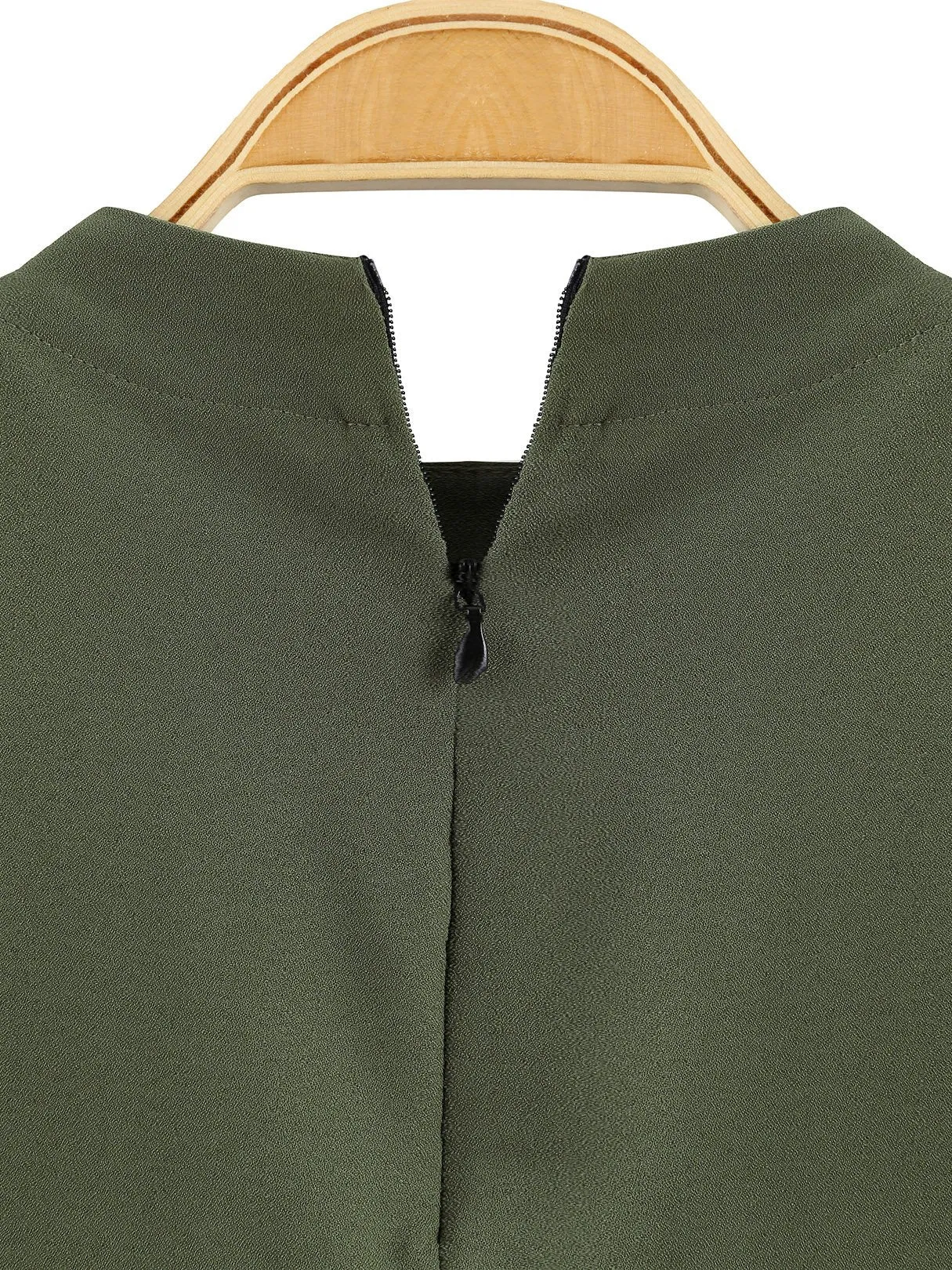 Custom Crew Neck Plain Long Sleeve Army Green Blouses