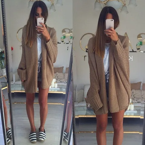 CUTE KHAKI FASHION CARDIGANS