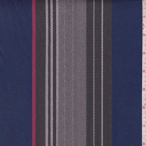 Dark Ink Stripe Cotton Twill Jacketing Fabric