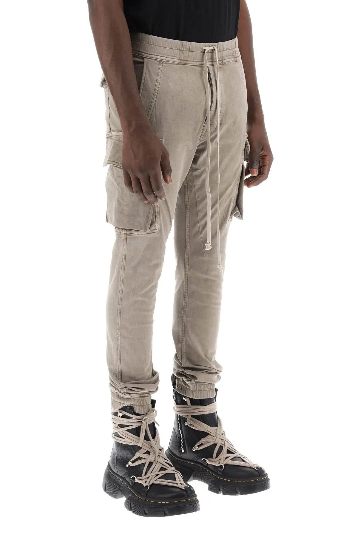 Drkshdw stretch denim cargo pants in mastodon style