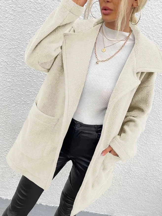 Dropped Shoulder Coat With Pockets