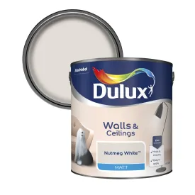 Dulux Matt Emulsion Paint For Walls And Ceilings - Nutmeg White 2.5L