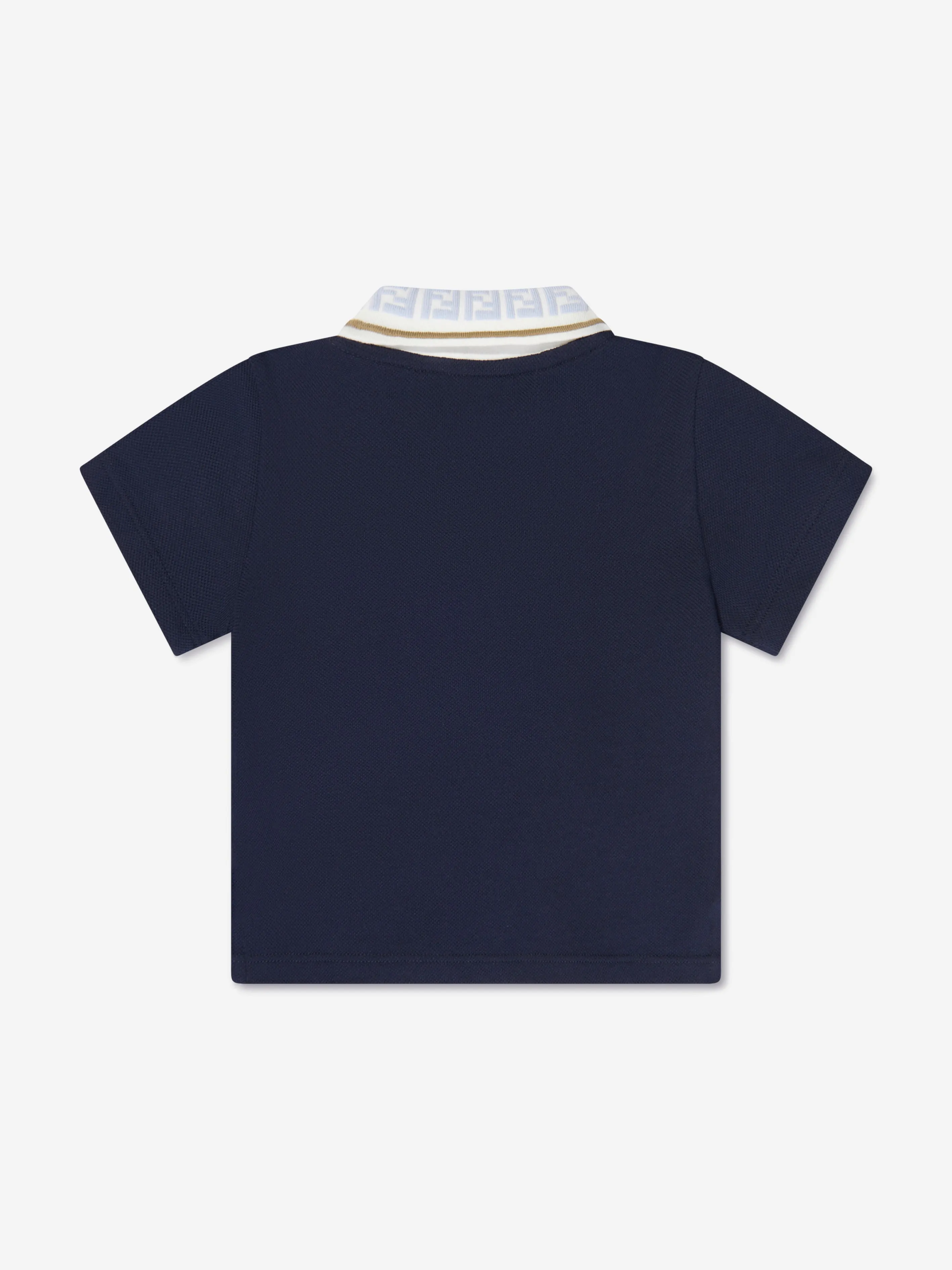 Fendi Baby Boys Pique Polo Shirt in Navy