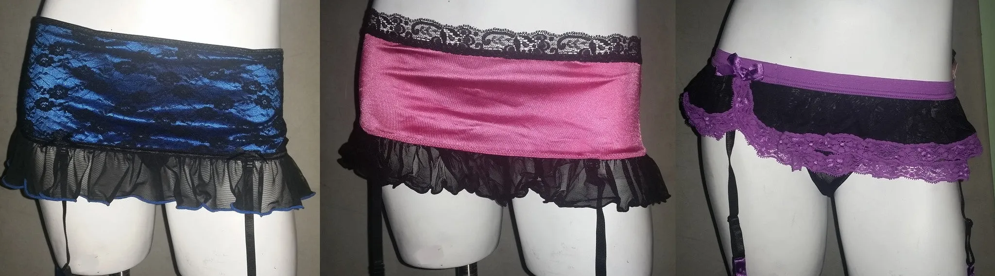 Flirty Skirted Panties with Garters - Assorted