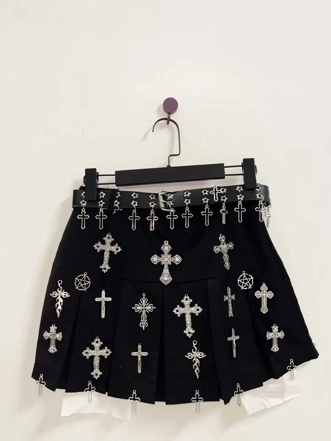 Flytonn-gothic clothes y2k clothes Punk Short skirts Gothic Short skirts harajuku  Short skirts y2k fashion Cross Skirt y2k Short skirts