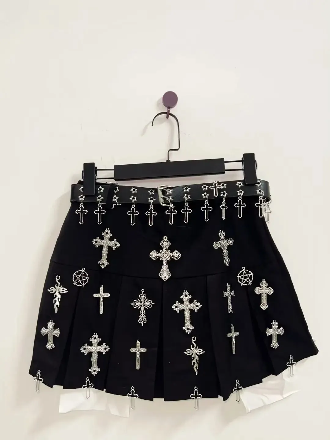 Flytonn-gothic clothes y2k clothes Punk Short skirts Gothic Short skirts harajuku  Short skirts y2k fashion Cross Skirt y2k Short skirts