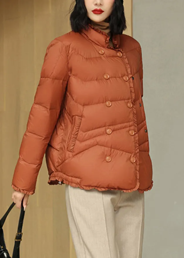 French Rust Stand Collar Patchwork Duck Down Down Coats Winter LY9889