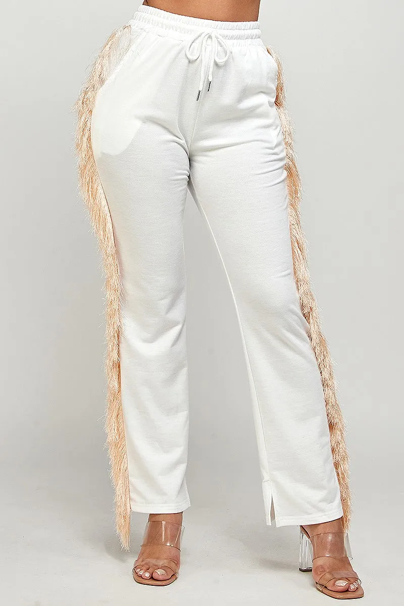 Fringe Jogger Long Pants