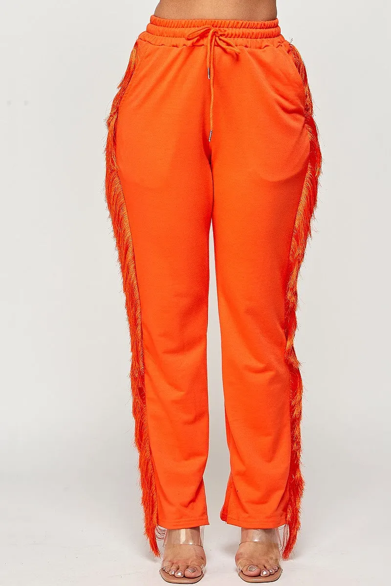 Fringe Jogger Long Pants