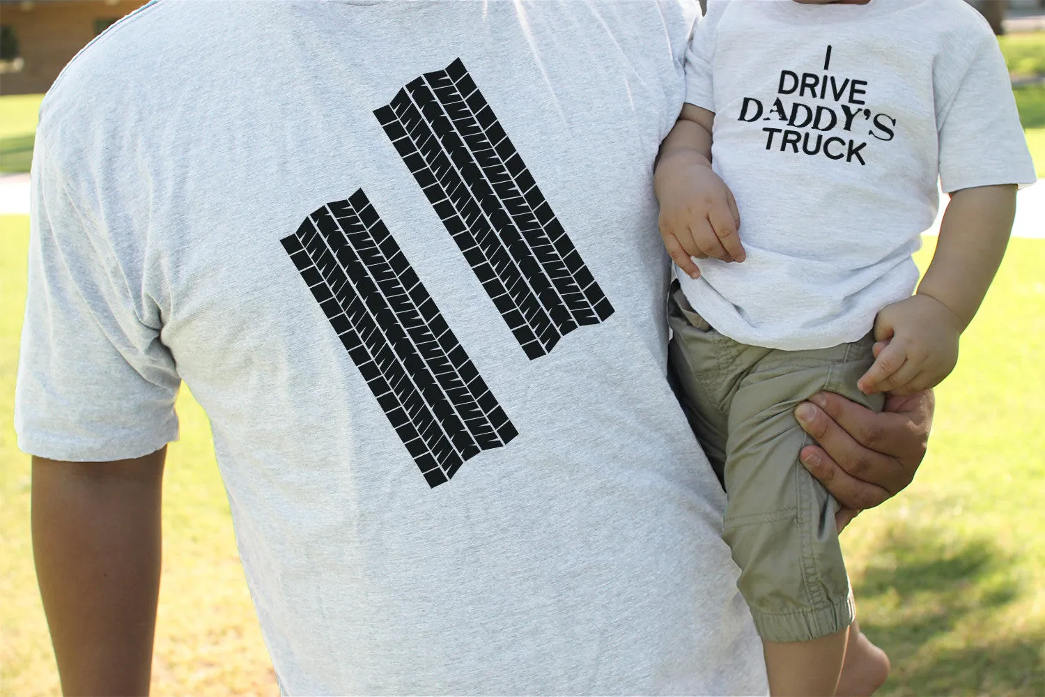 Funny I Drive Daddy's Truck Matching Dad Shirt and Baby Shirt