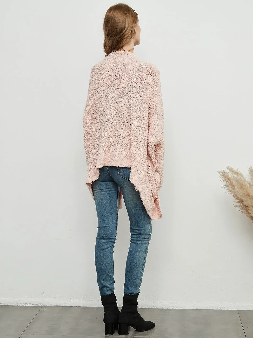 Fuzzy Chunky Cardigan Batwing Sleeve Lightweight duster Sherpa Slouchy Open Sweater Coat