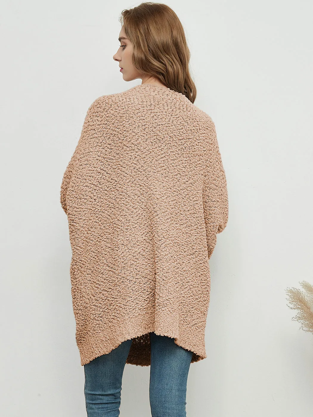 Fuzzy Chunky Cardigan Batwing Sleeve Lightweight duster Sherpa Slouchy Open Sweater Coat