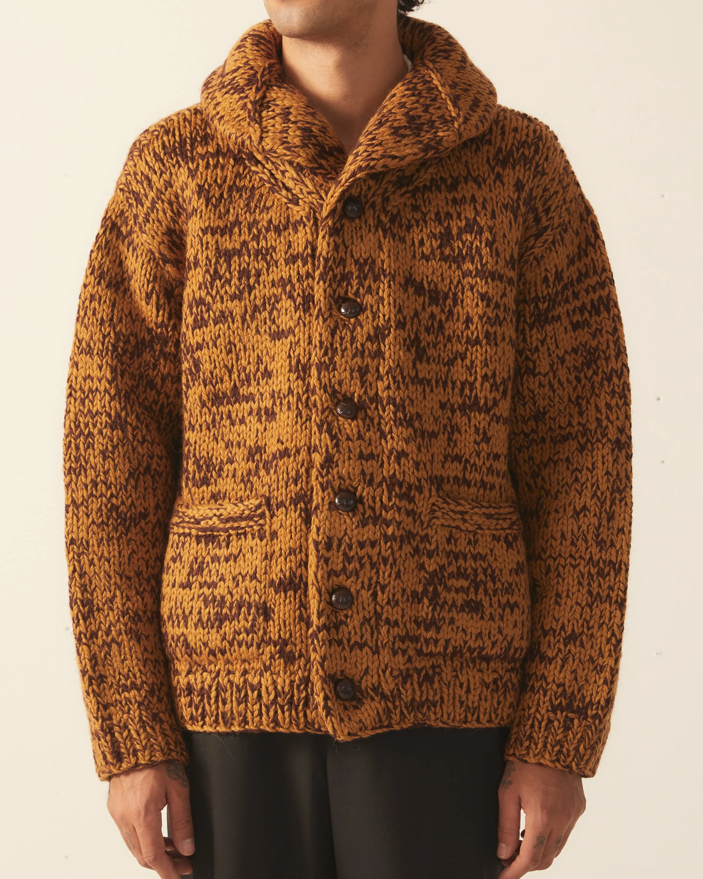 Gluckow Cardigan - Brown Yellow