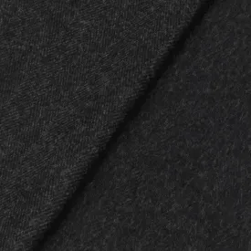 Gray/Black Brushed Herringbone Wool Blend Jacketing Fabric