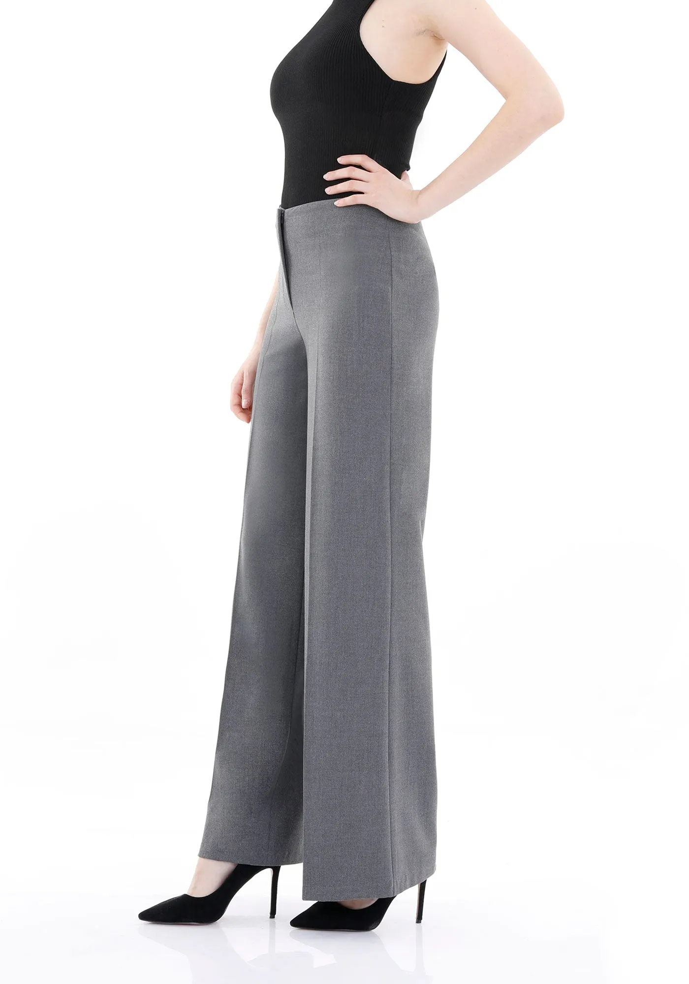 Grey Wide-Leg Pants for a Sleek and Stylish Look