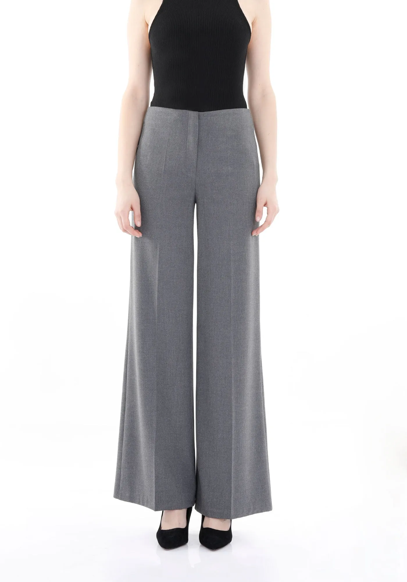 Grey Wide-Leg Pants for a Sleek and Stylish Look