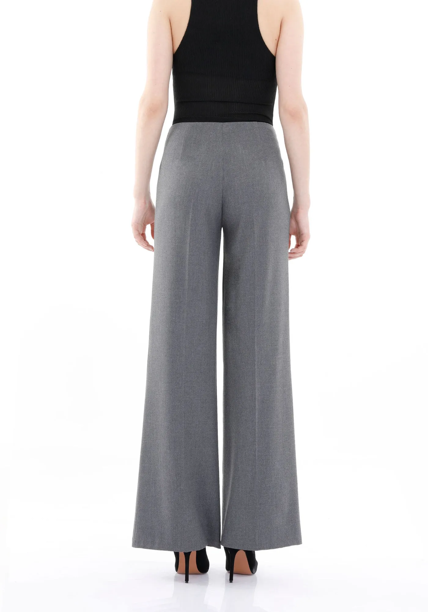 Grey Wide-Leg Pants for a Sleek and Stylish Look