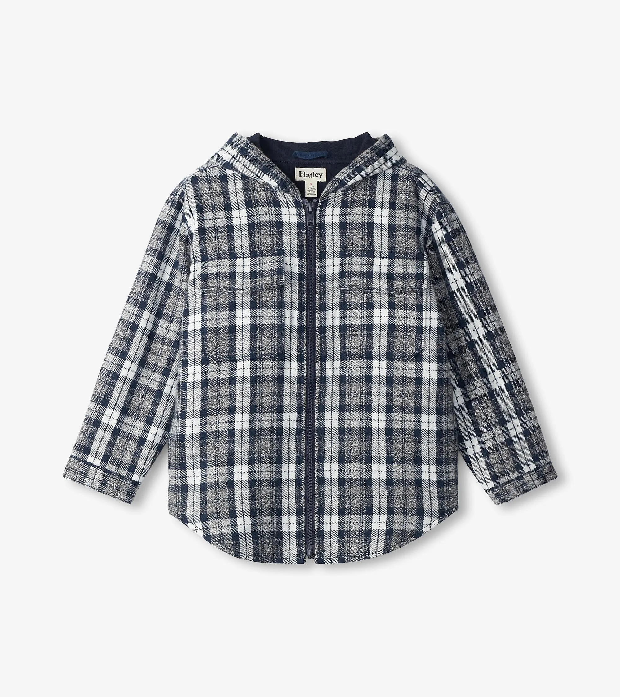 Hatley -Salute Plaid Brushed Flannel Hoodie