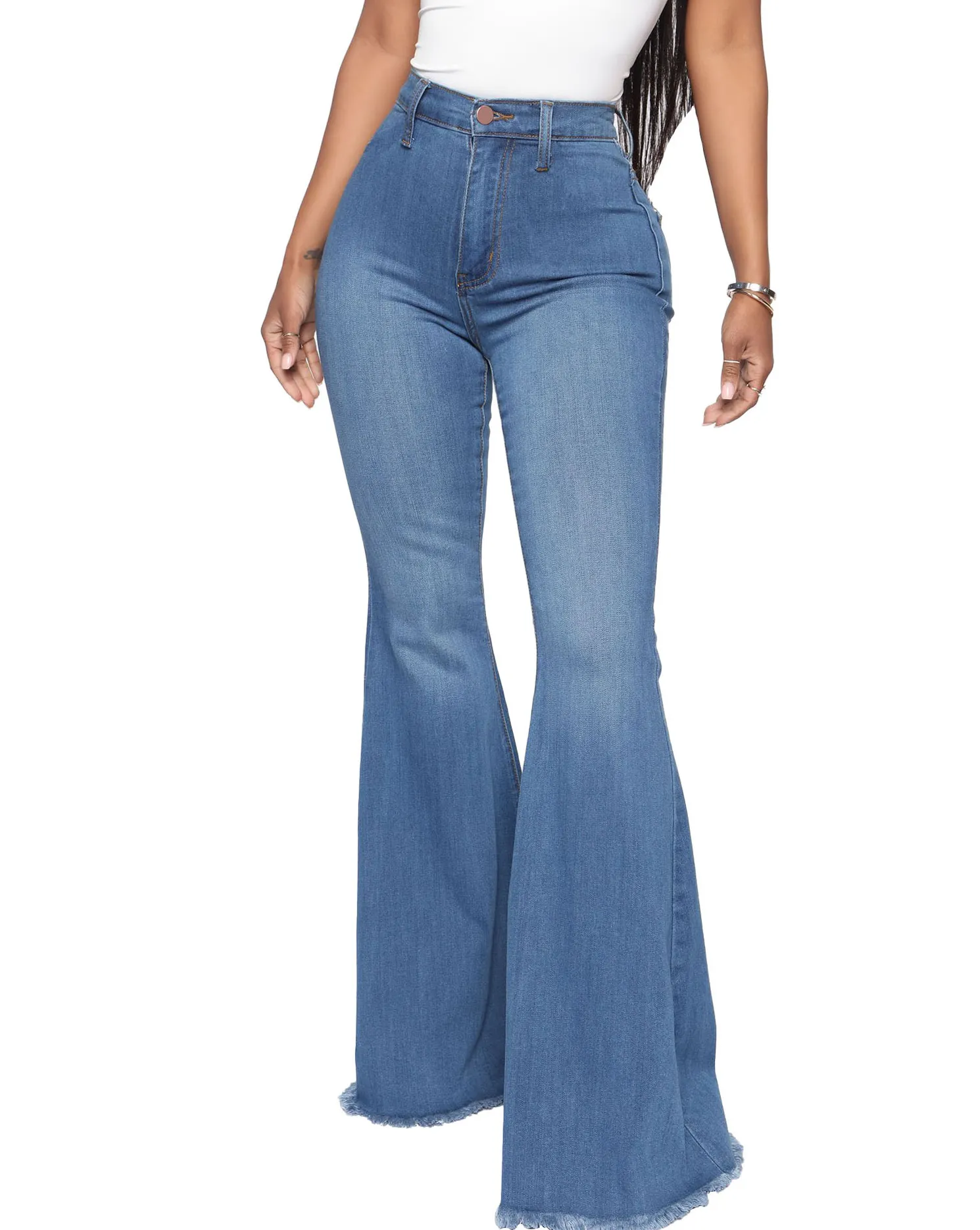 High-Waisted Slim Versatile Fit Stretch Flare Jeans