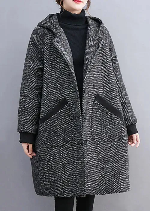 Hooded Thick Woolen Coats Winter