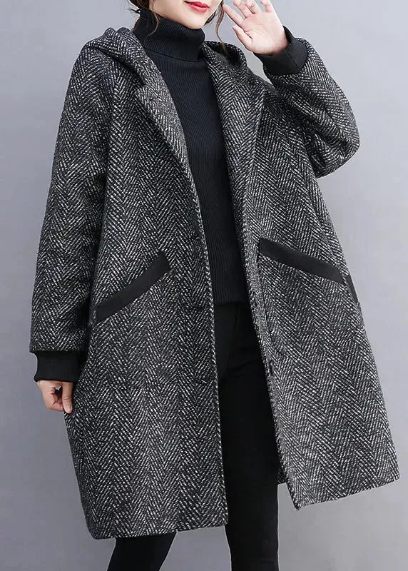 Hooded Thick Woolen Coats Winter