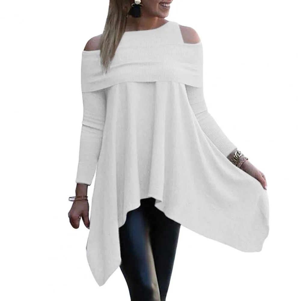 Irregular O Neck Long Sleeve Top