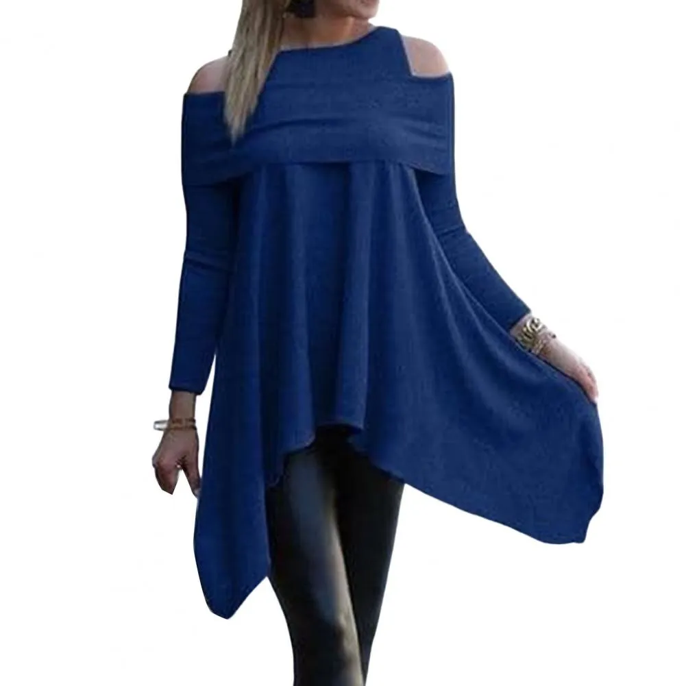 Irregular O Neck Long Sleeve Top