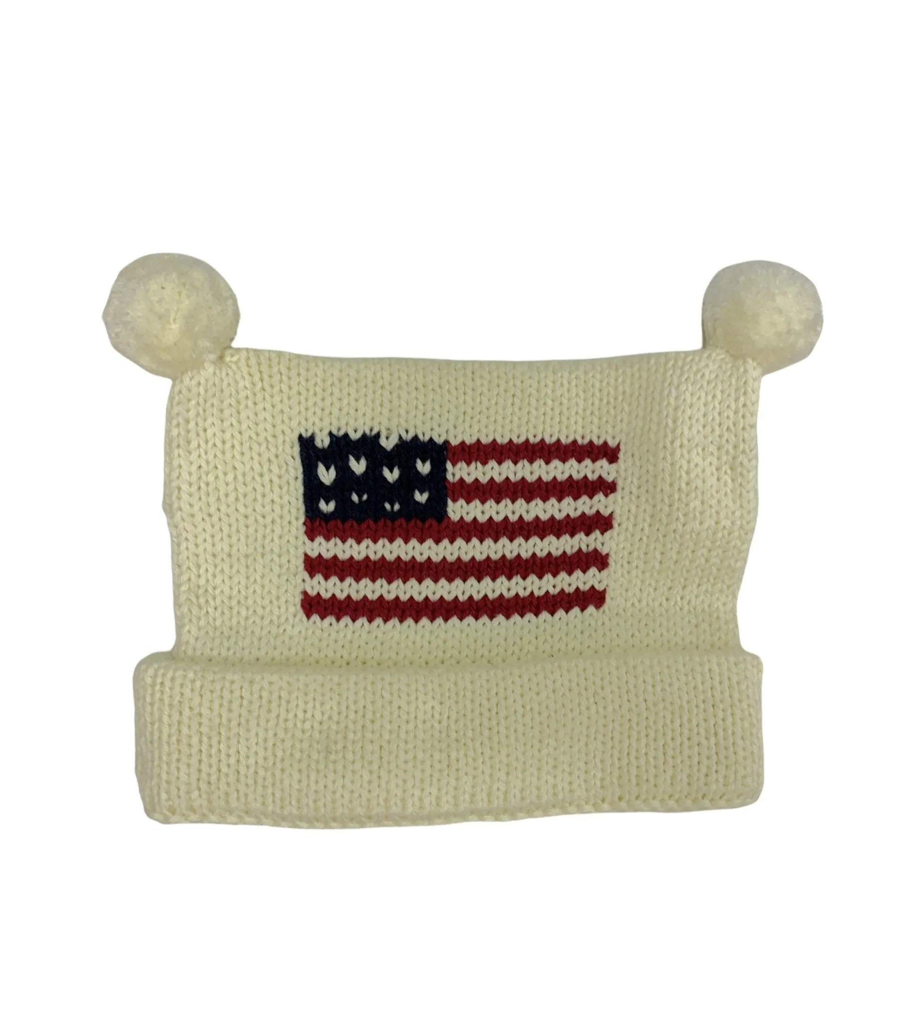 Ivory American Flag Roll Neck Sweater